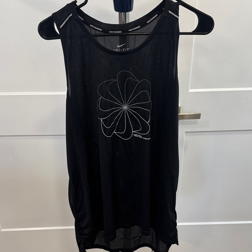 Nike Dri-FIT Running Black Graphic Mens Tank Top
